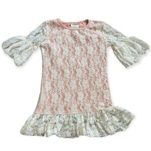 Persnickety Blush & Cream Lace Tunic Top Girls size 3yrs